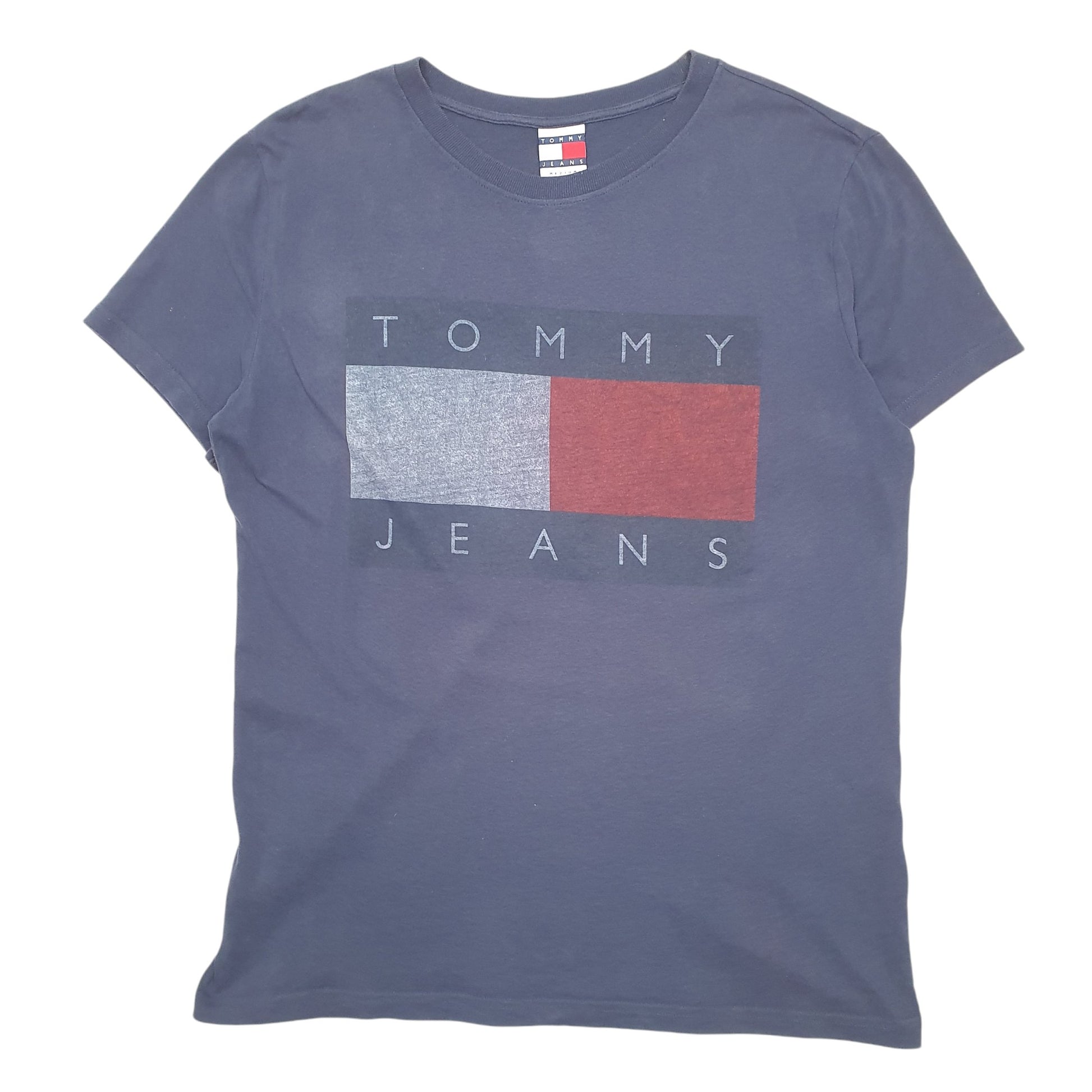 Mens Navy Tommy Hilfiger Spellout Box Logo Short Sleeve T Shirt