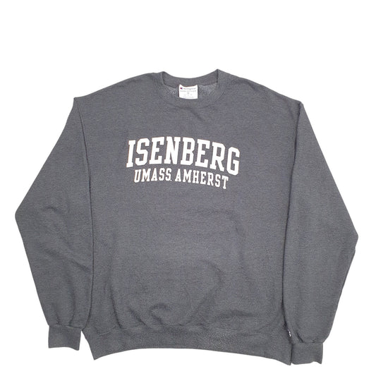 Mens Grey Champion Isenberg Spellout l Crewneck Jumper