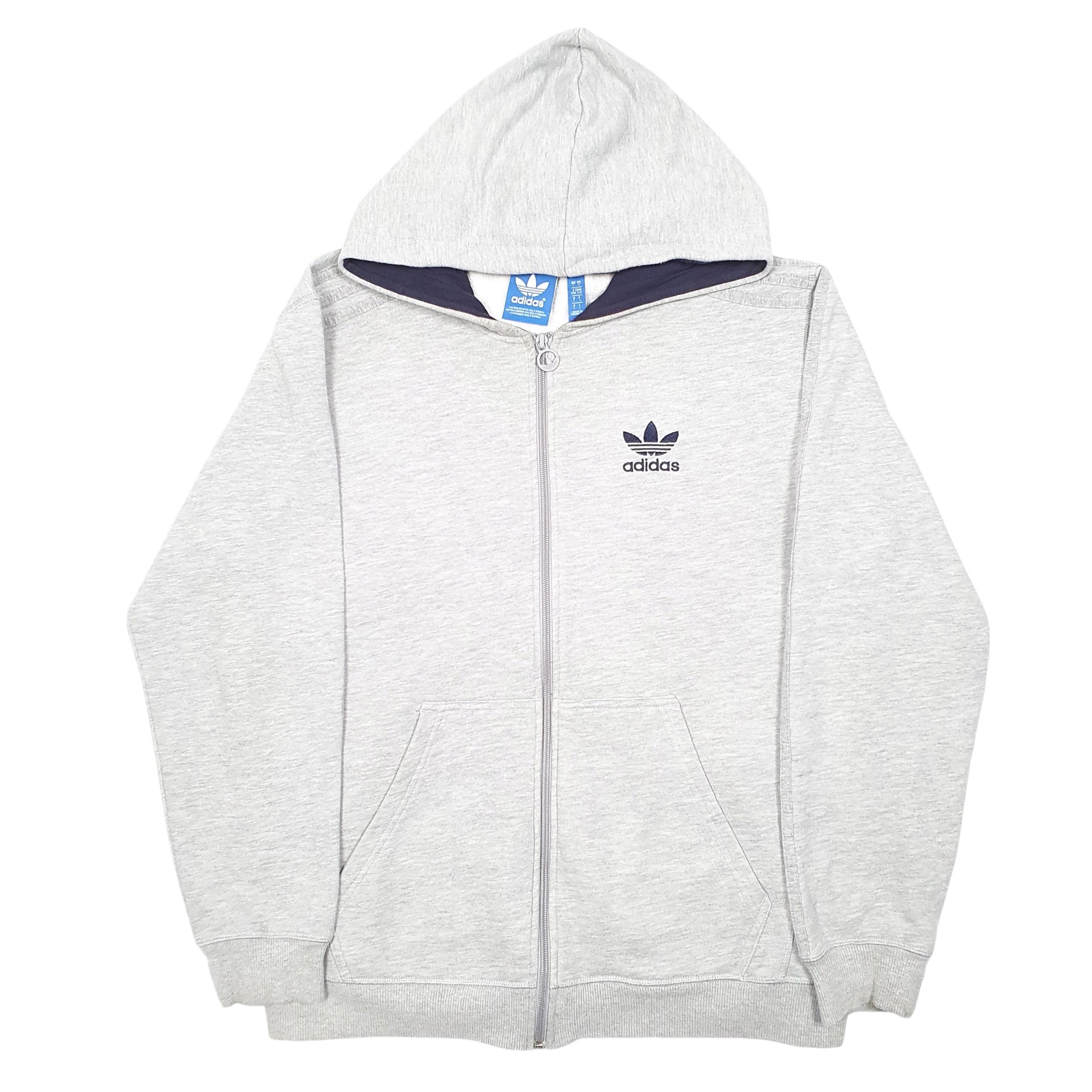 Mens Grey Adidas Hoodie Full Zip Jumper