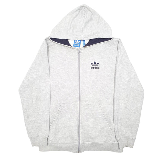 Mens Grey Adidas Hoodie Full Zip Jumper