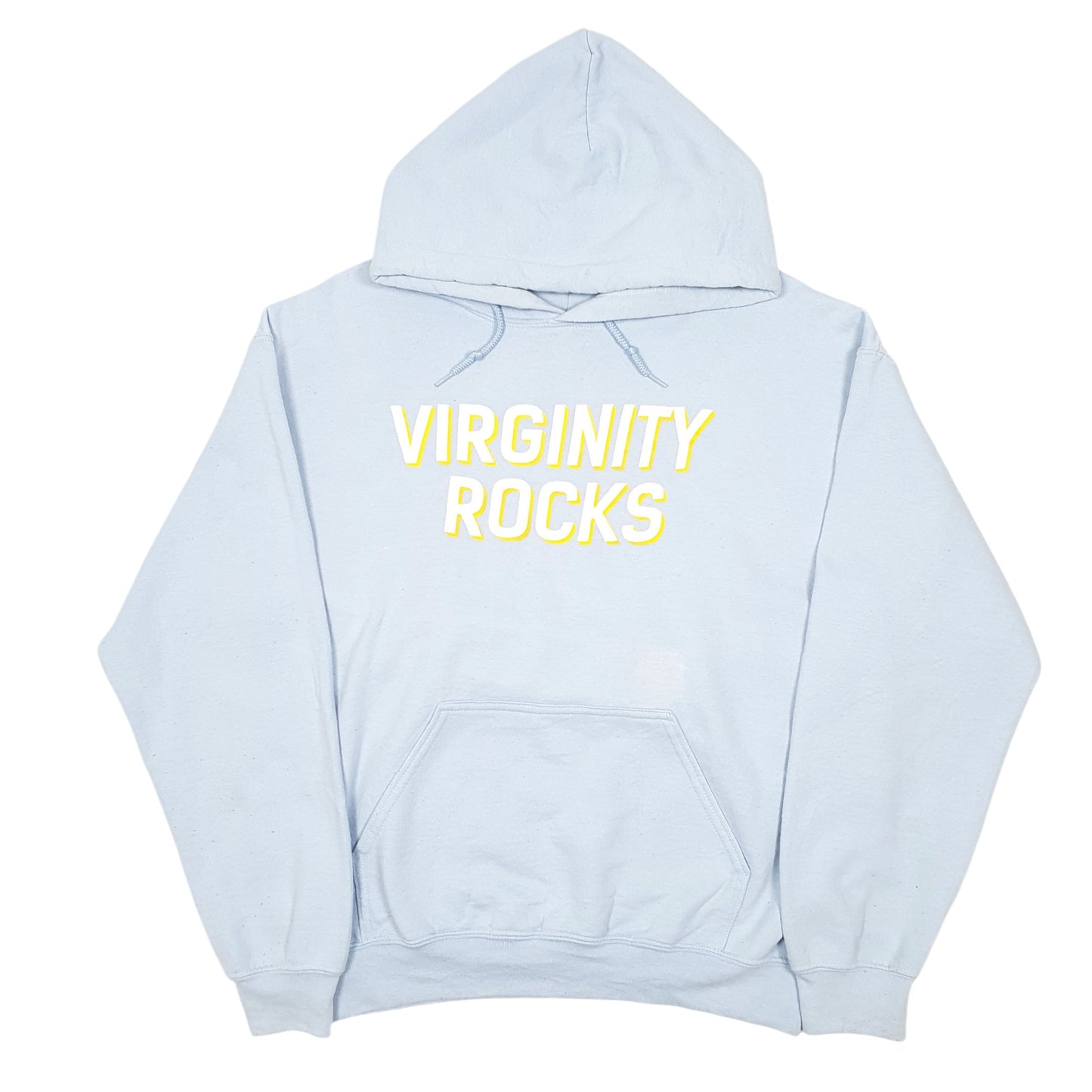 Mens Blue Danny Duncan Virginity Rocks Spellout Hoodie Jumper