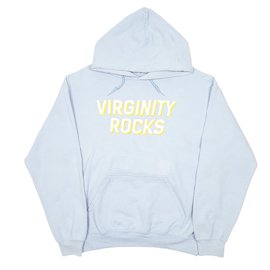 Mens Blue Danny Duncan Virginity Rocks Spellout Hoodie Jumper