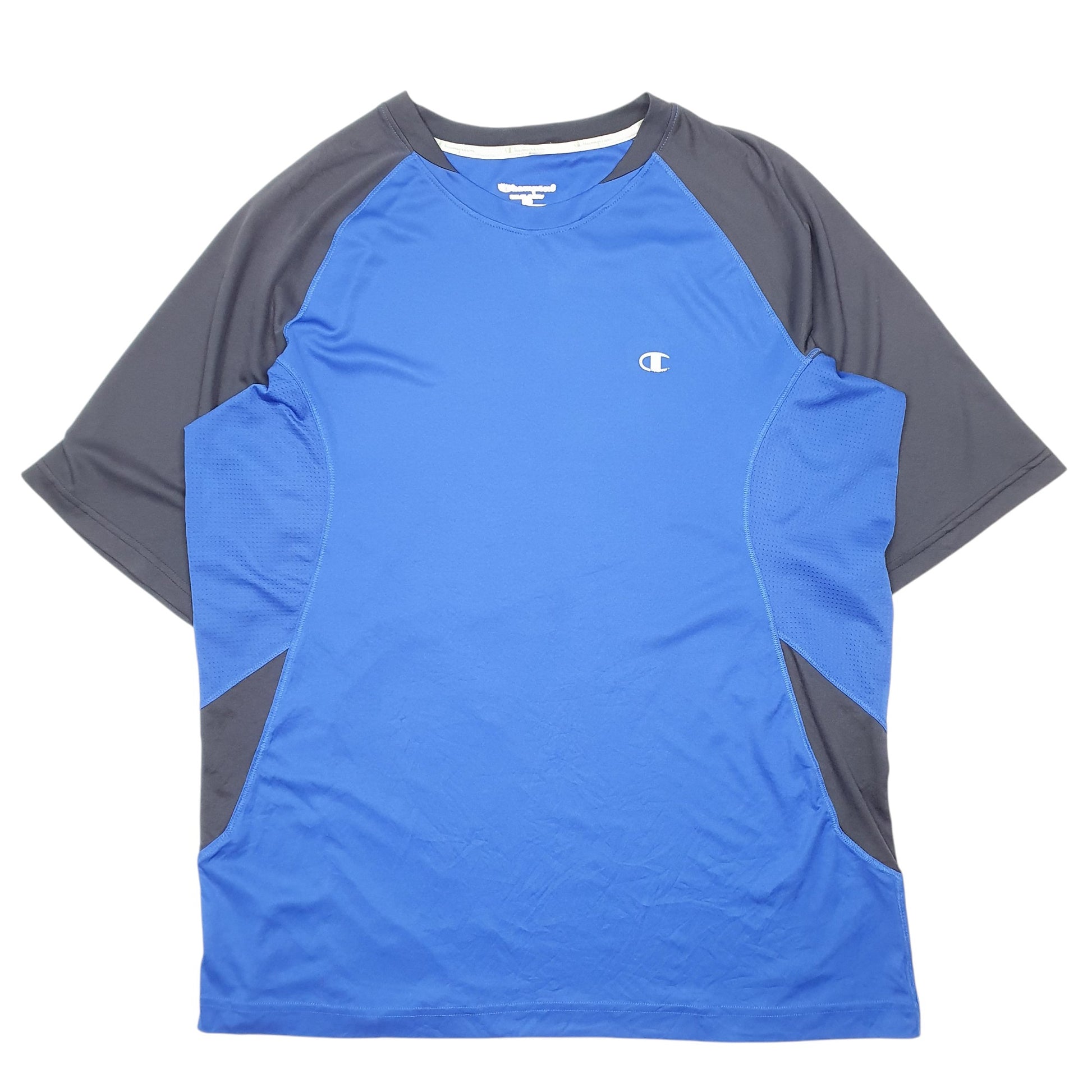 Mens Blue Champion Active Workout Gym Short Sleeve T Shirt