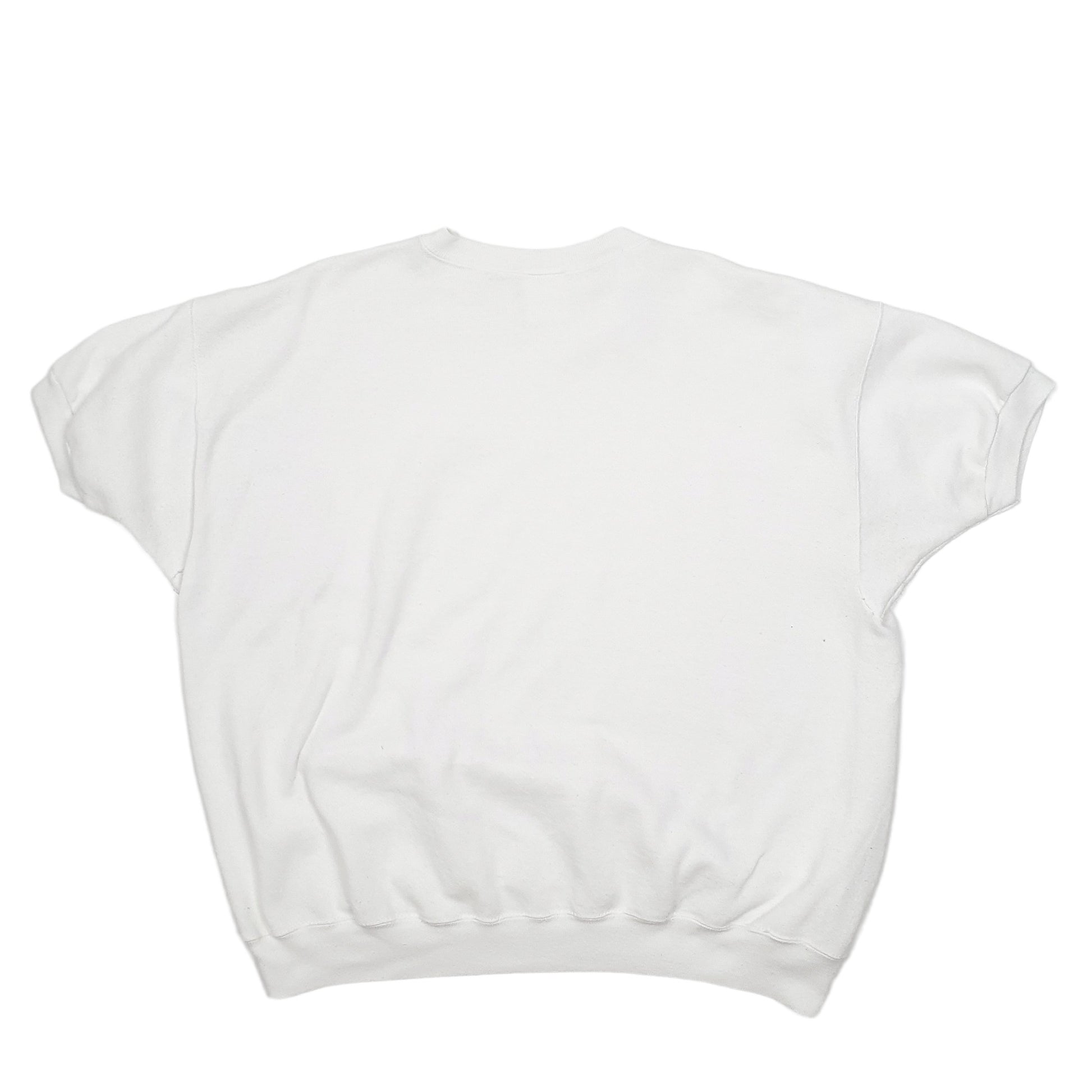 Mens White Tultex Short Sleeve Vintage Made In USA Crewneck Jumper