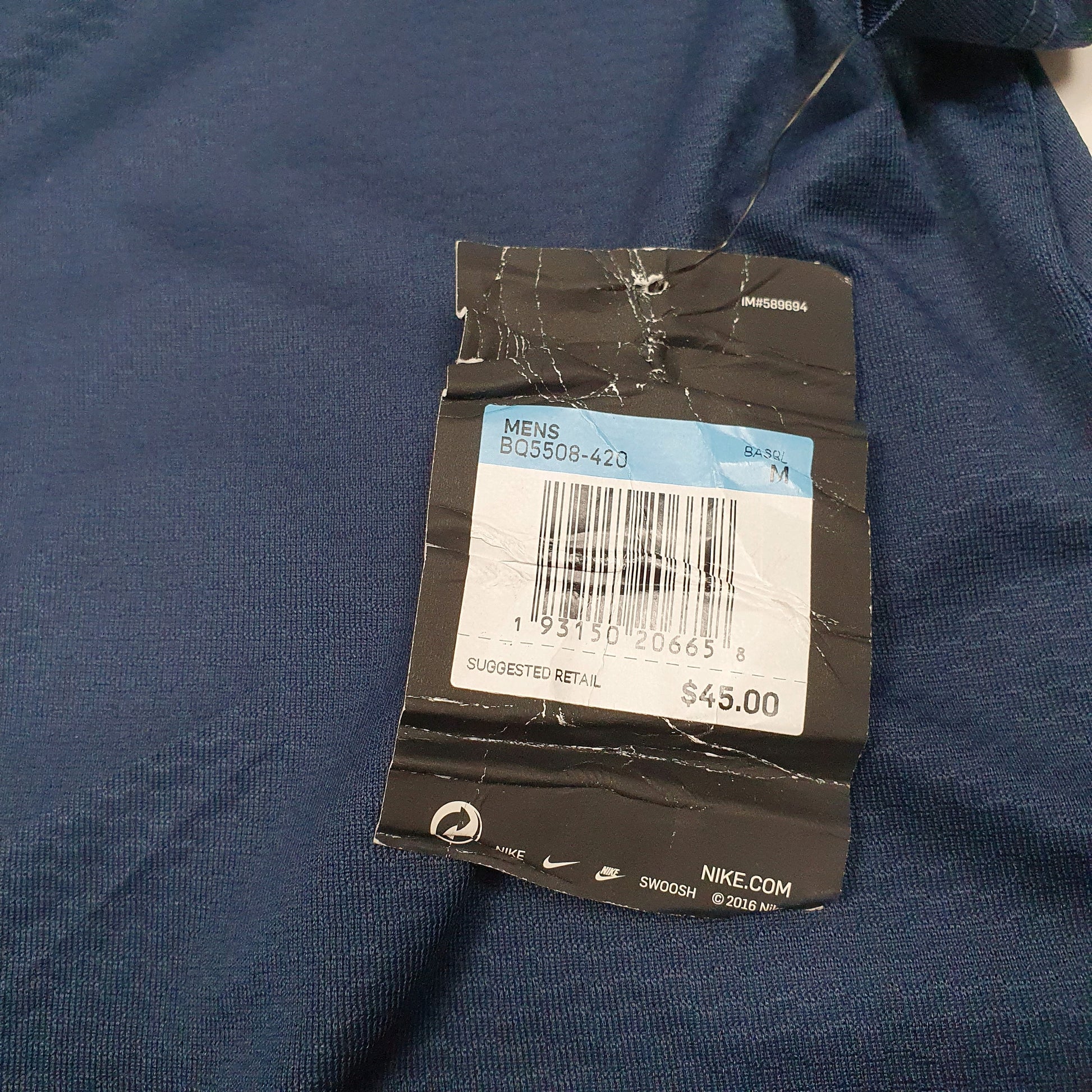 Mens Navy Nike Team Baseball Jersey Meadowmeer Mariners Little League USA Short Sleeve T Shirt