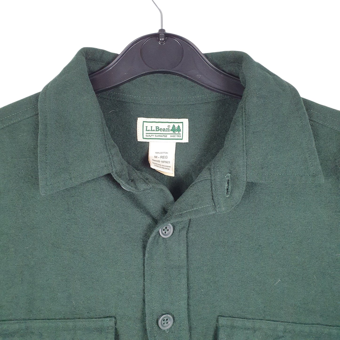 Mens Green L.L.Bean Chamois Overshirt Shacket Long Sleeve Shirt