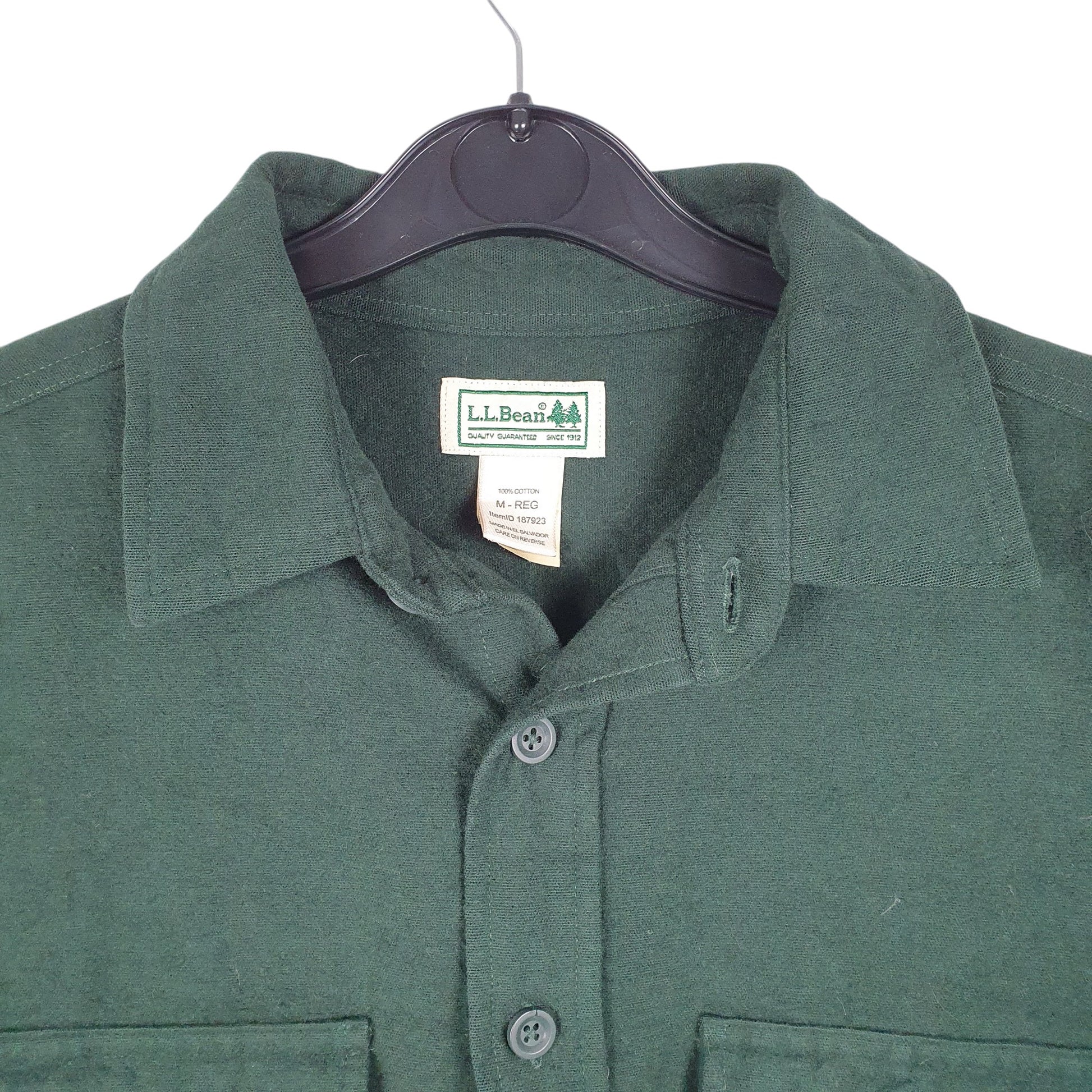 Mens Green L.L.Bean Chamois Overshirt Shacket Long Sleeve Shirt