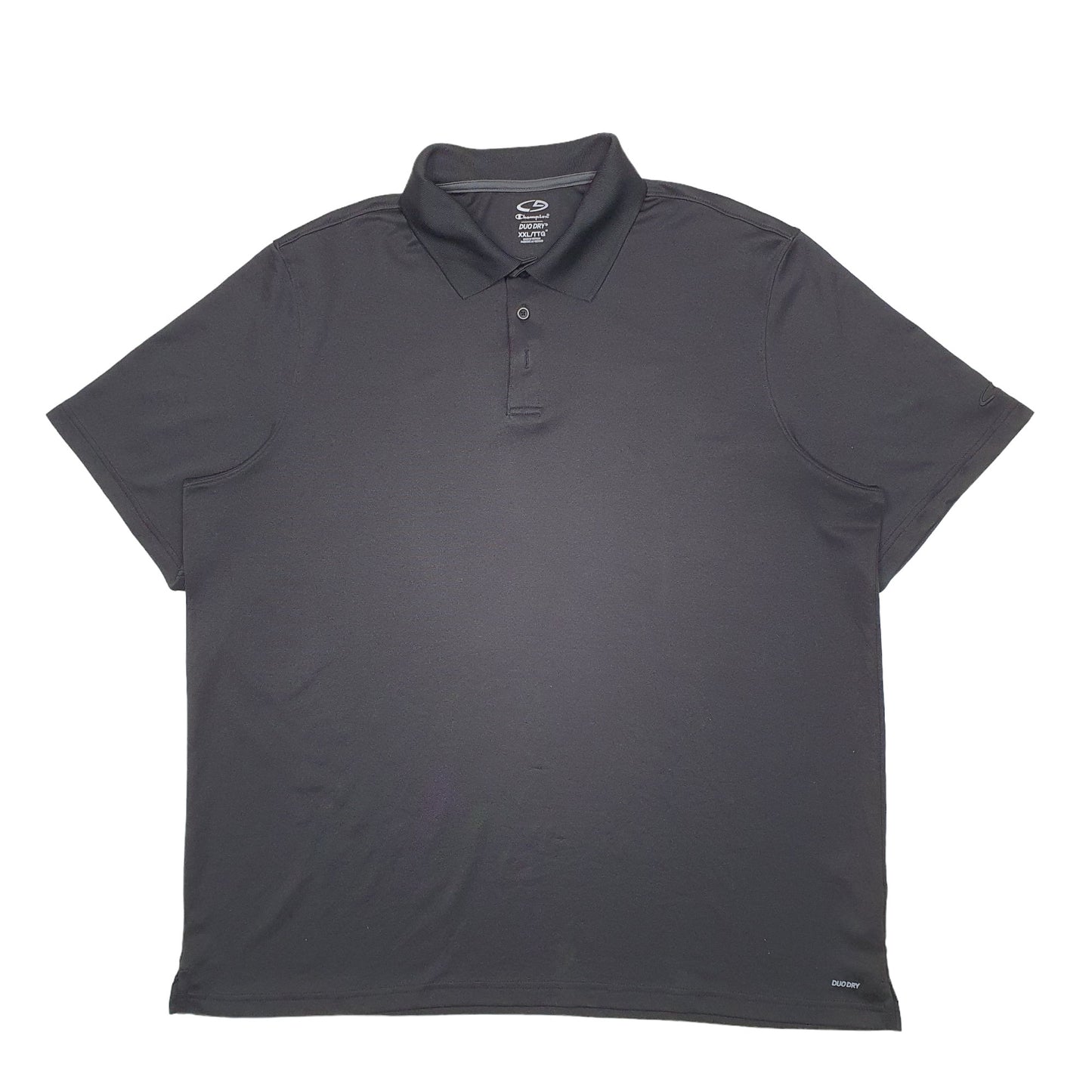 Mens Black Champion  Short Sleeve Polo Shirt