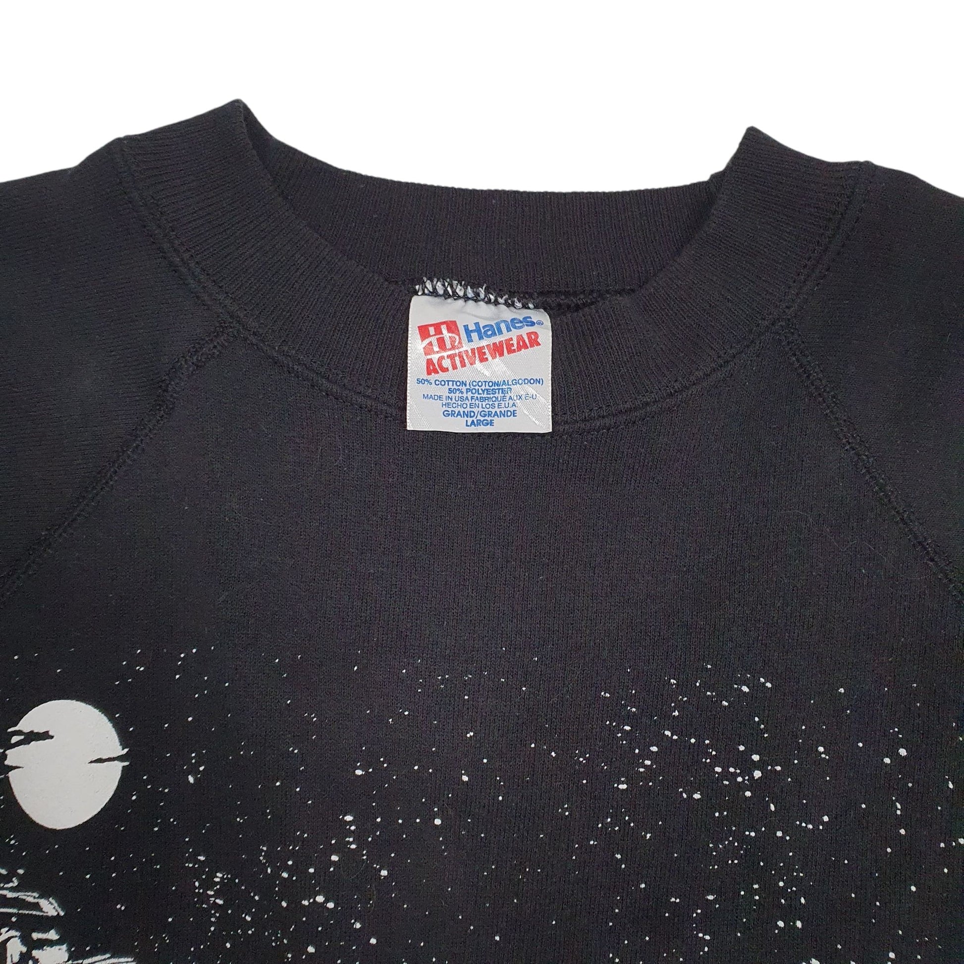 Mens Black Hanes Vintage 90s Made In USA Crewneck Jumper