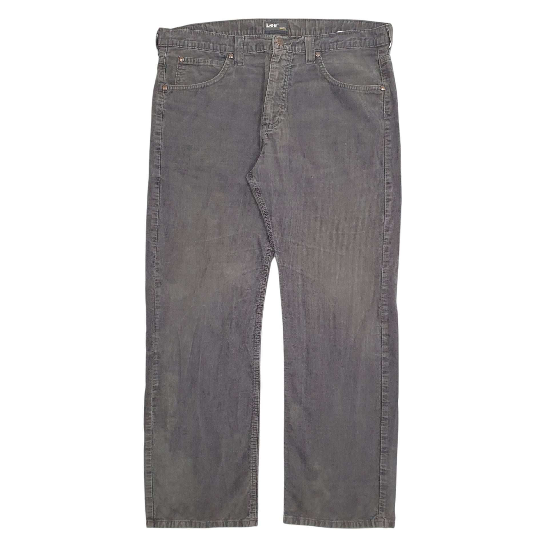 Mens Grey Lee  Corduroy Trousers