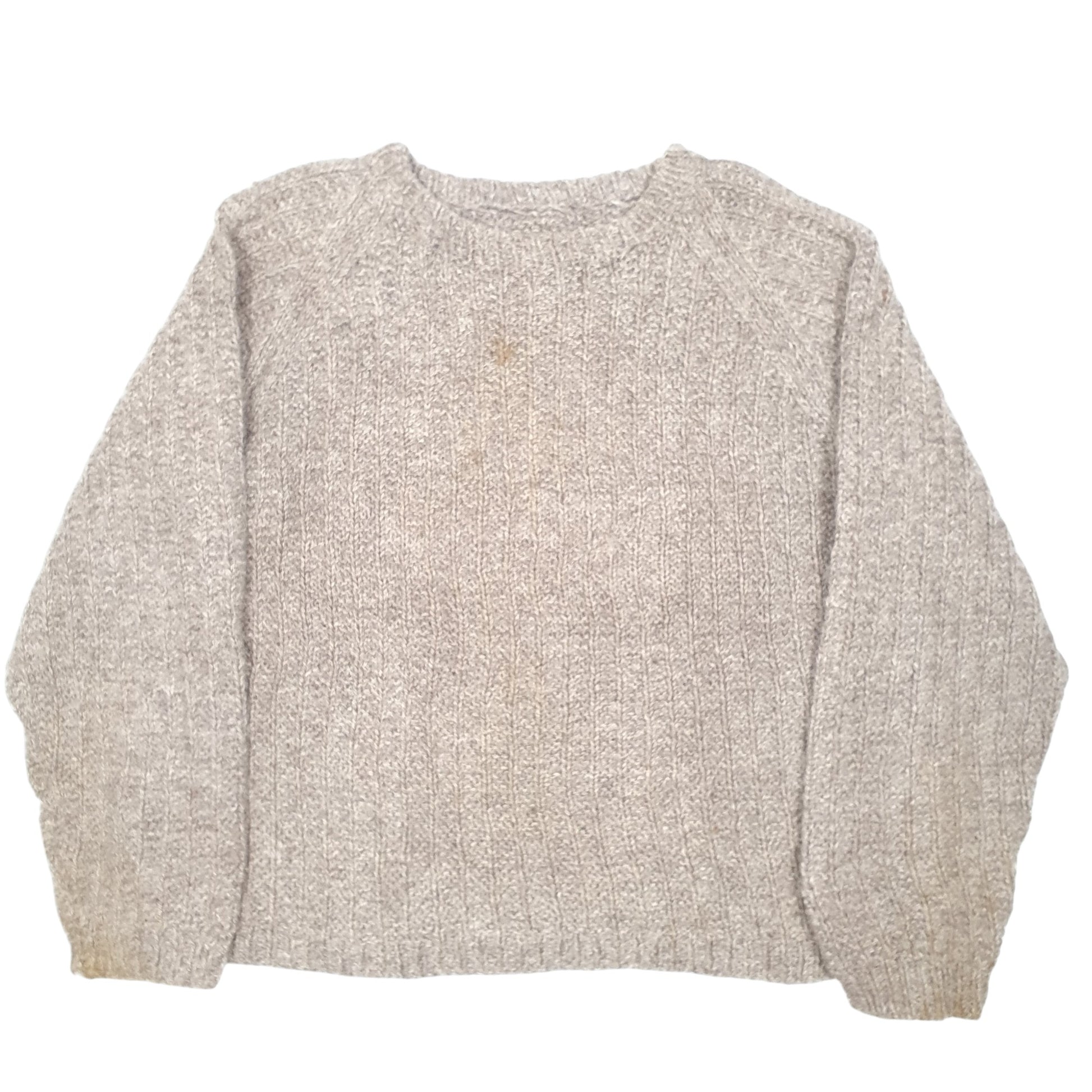 Womens Beige Unbranded Vintage Chunky Knit Crewneck Jumper