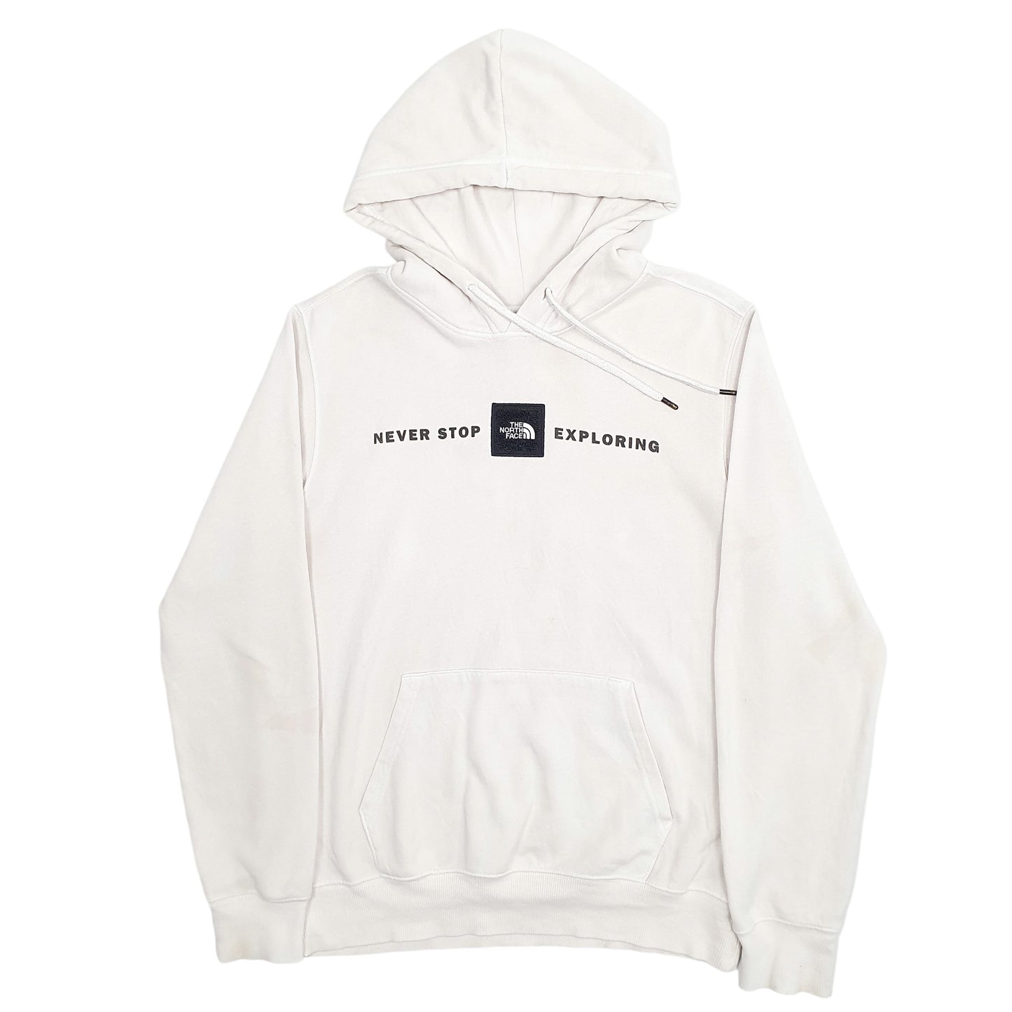 Mens Cream The North Face Spellout Hoodie Jumper