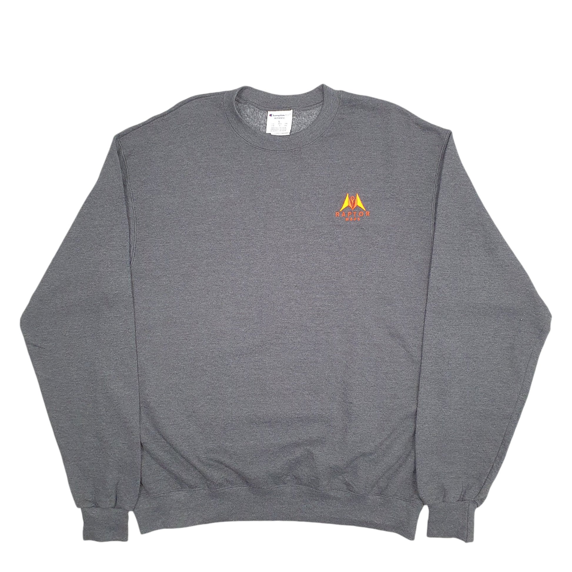 Mens Grey Champion Raptor Maps Crewneck Jumper