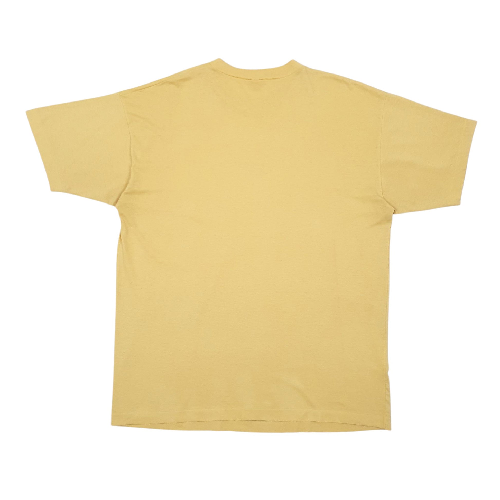 Mens Yellow Unbranded Single Stitch Vintage 90s Short Sleeve T Shirt