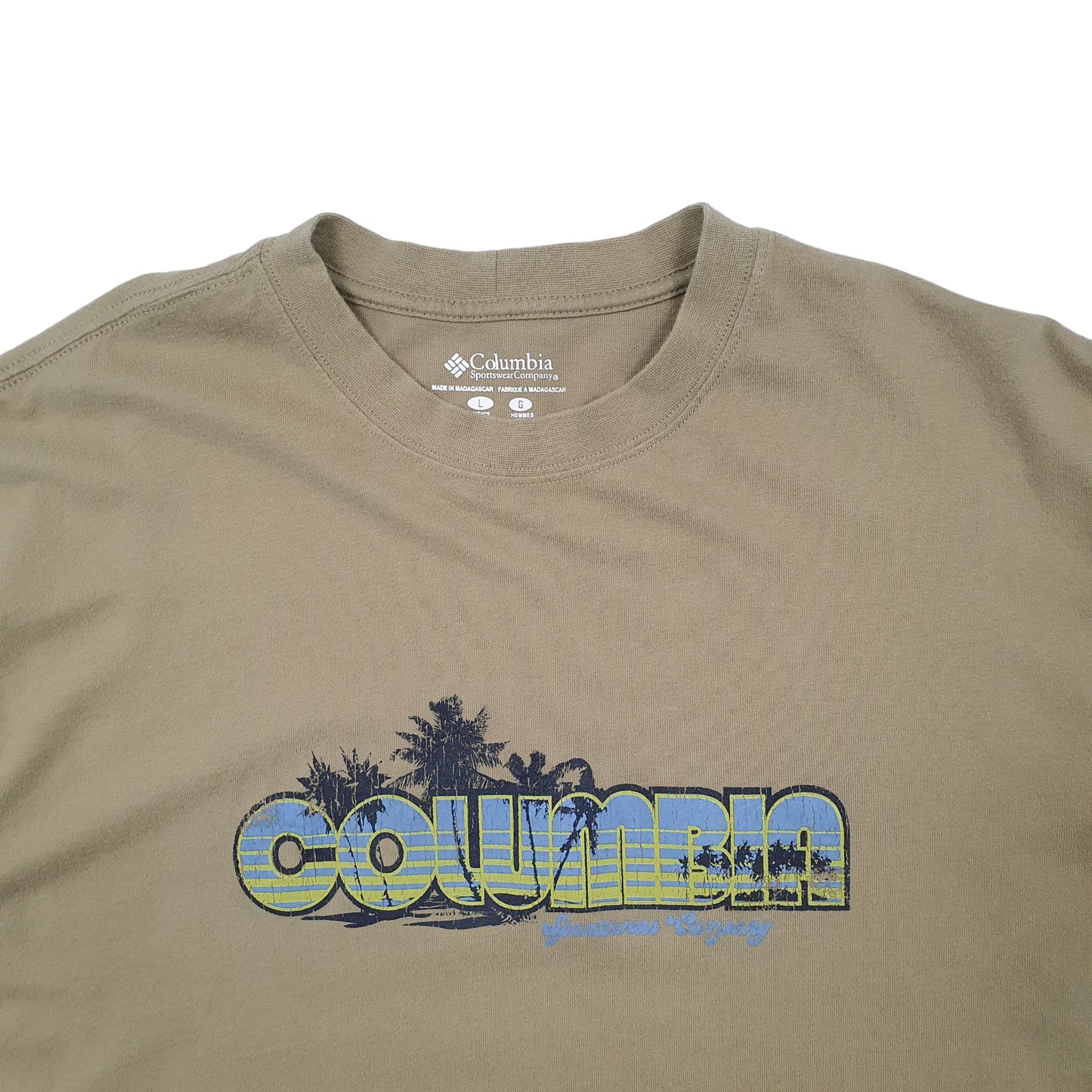 Mens Khaki Columbia Sportswear  Short Sleeve T Shirt