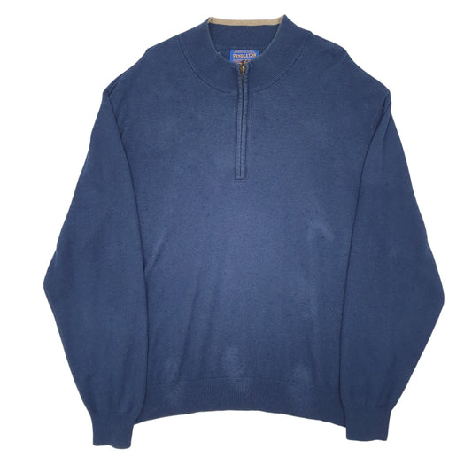 Mens Blue Pendleton  Quarter Zip Jumper