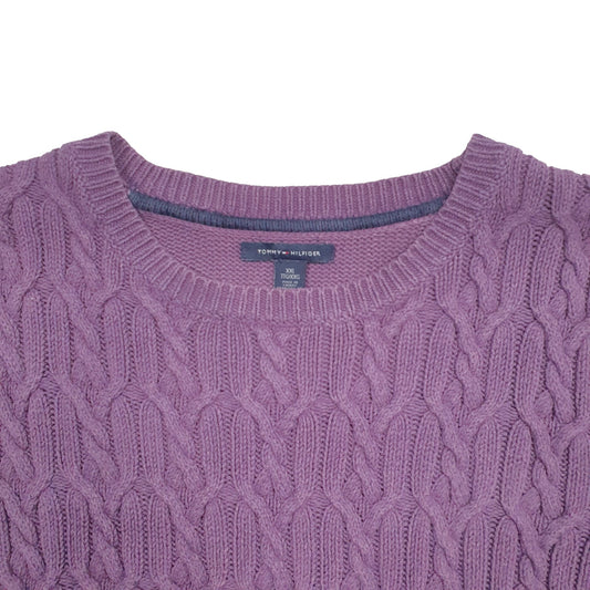 Womens Purple Tommy Hilfiger Knit Crewneck Jumper