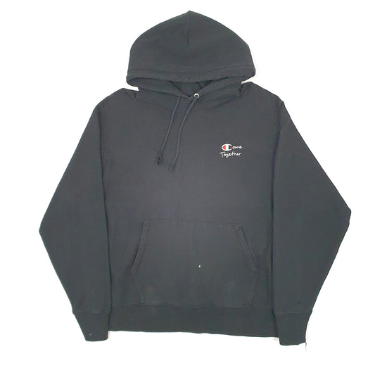 Mens Black Champion Reverse Weave Hoodie Jumper