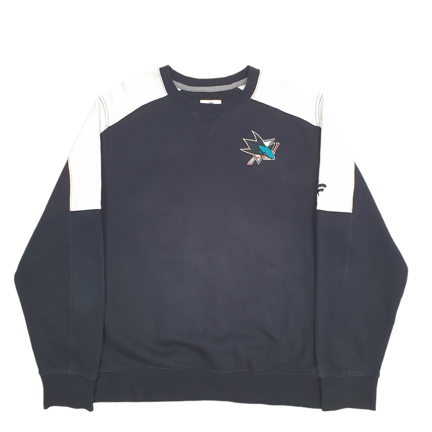 Mens Black Fanatics San Jose Sharks NHL Hockey Crewneck Jumper
