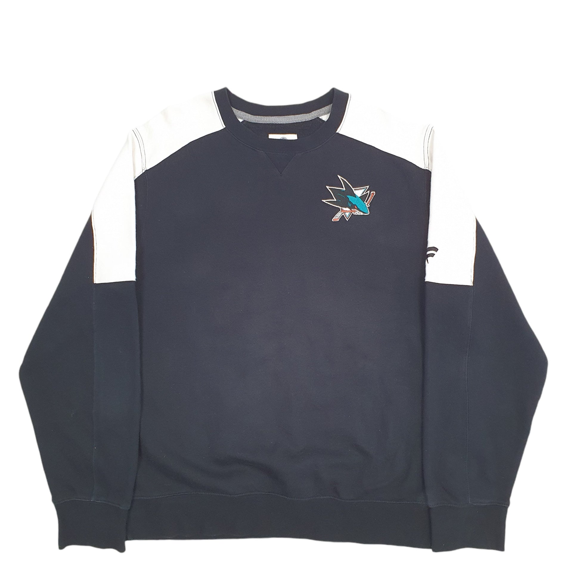 Mens Black Fanatics San Jose Sharks NHL Hockey Crewneck Jumper