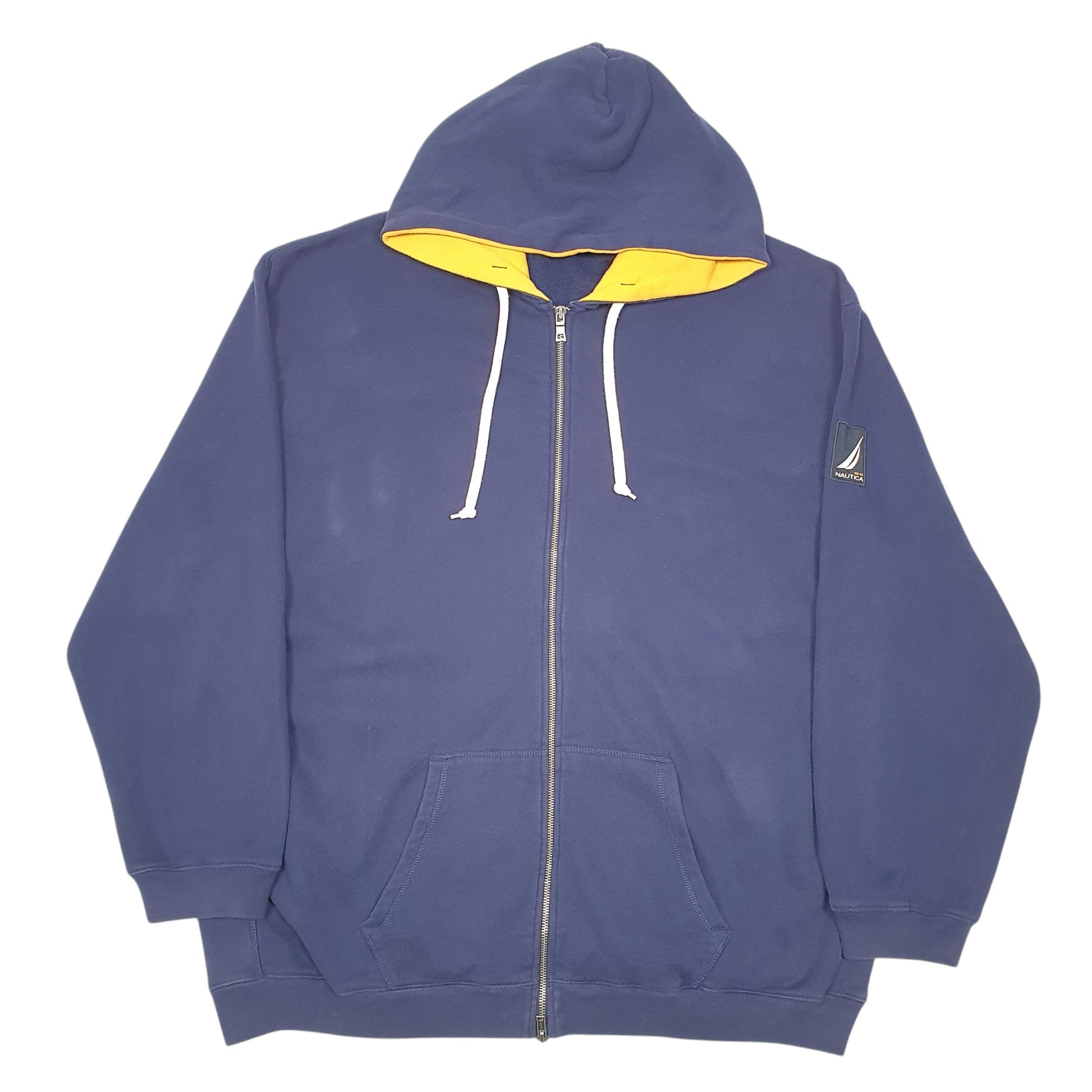 Mens Navy Nautica Hoodie Full Zip Jumper