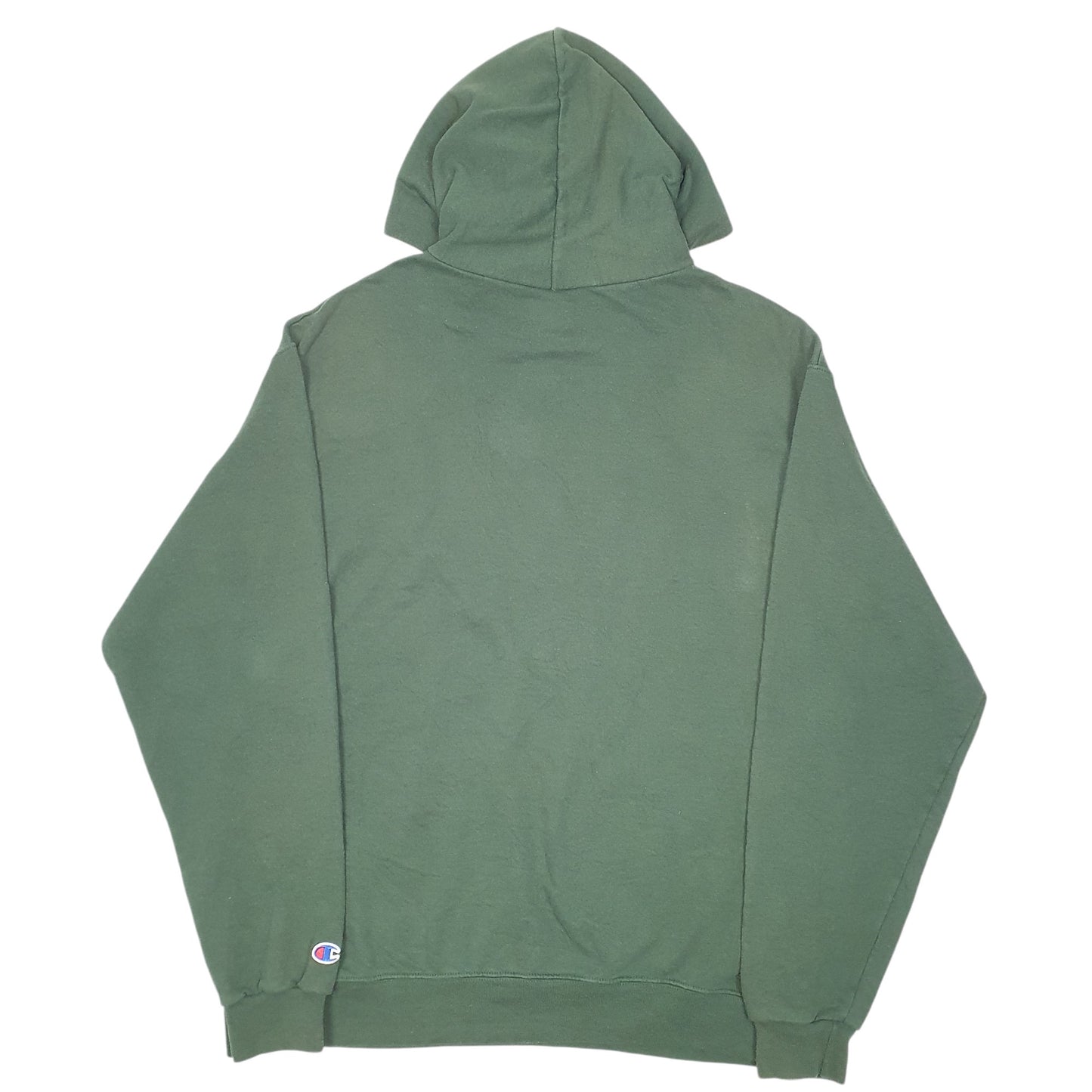 Mens Green Champion HCHS College USA Spellout Hoodie Jumper