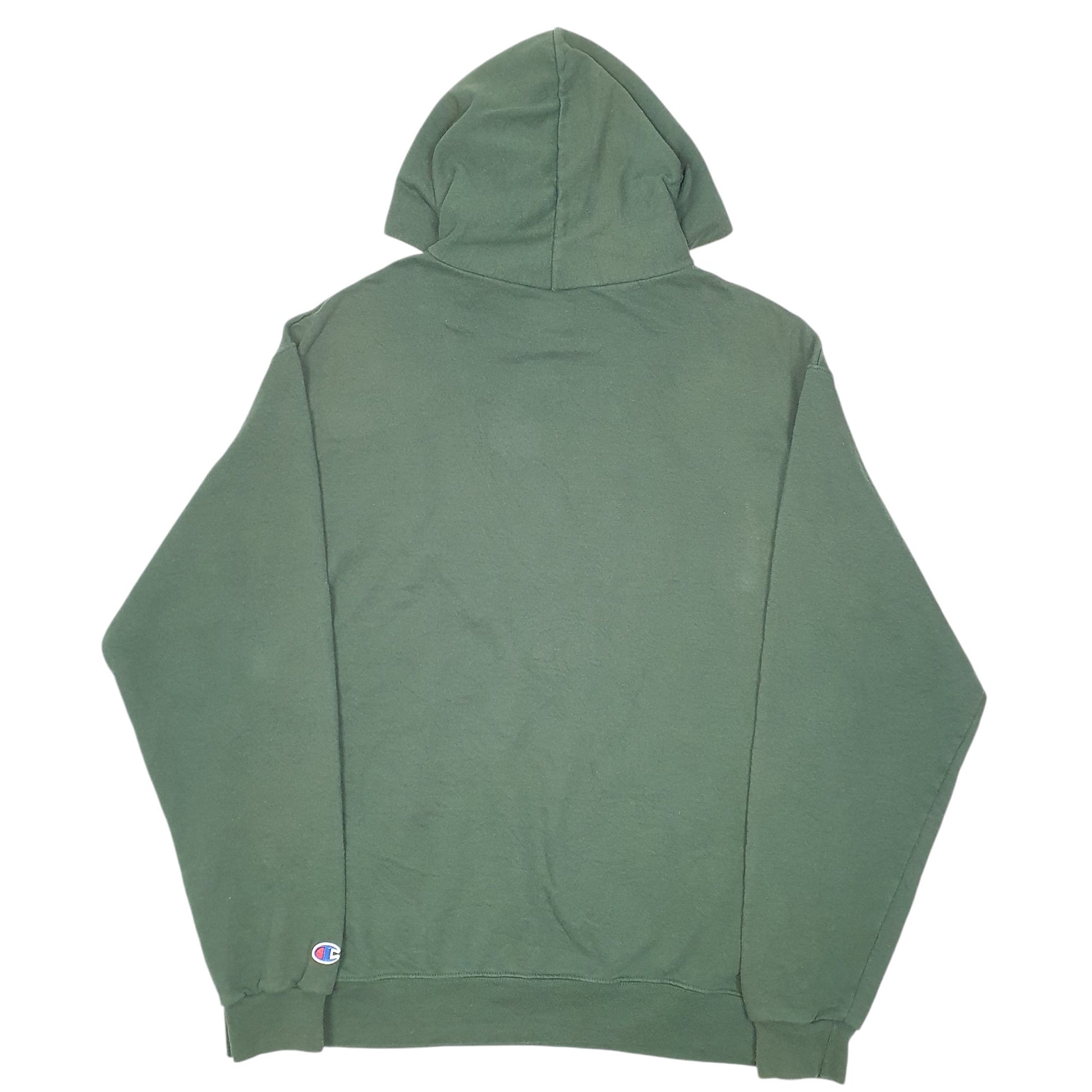 Mens Green Champion HCHS College USA Spellout Hoodie Jumper