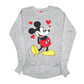 Womens Grey Disney Knit Mickey Mouse Hearts Crewneck Jumper