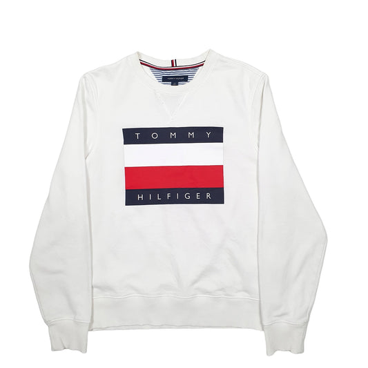 Mens White Tommy Hilfiger  Crewneck Jumper