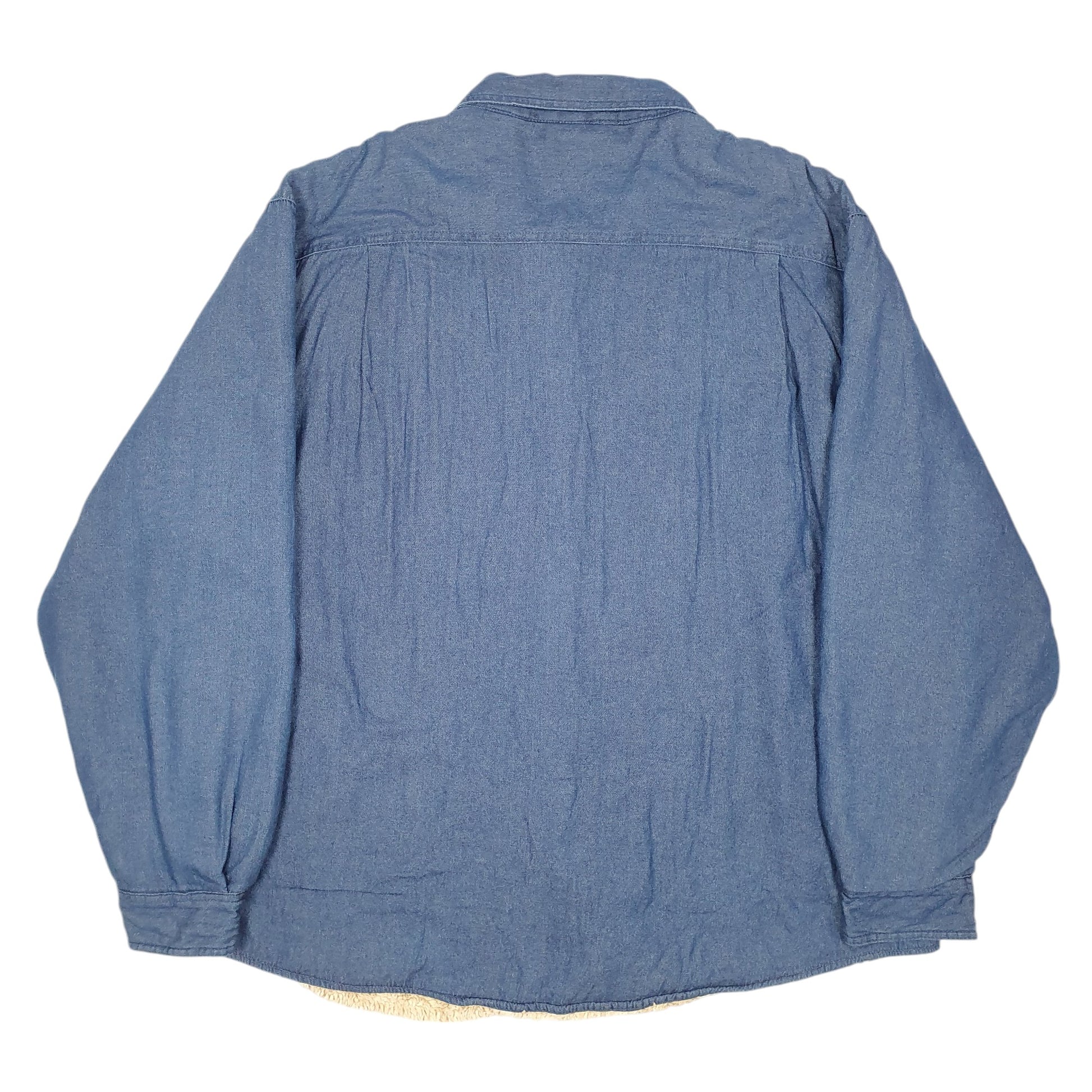 Mens Blue Wrangler Overshirt Shacket Fleece Lined Denim  Coat