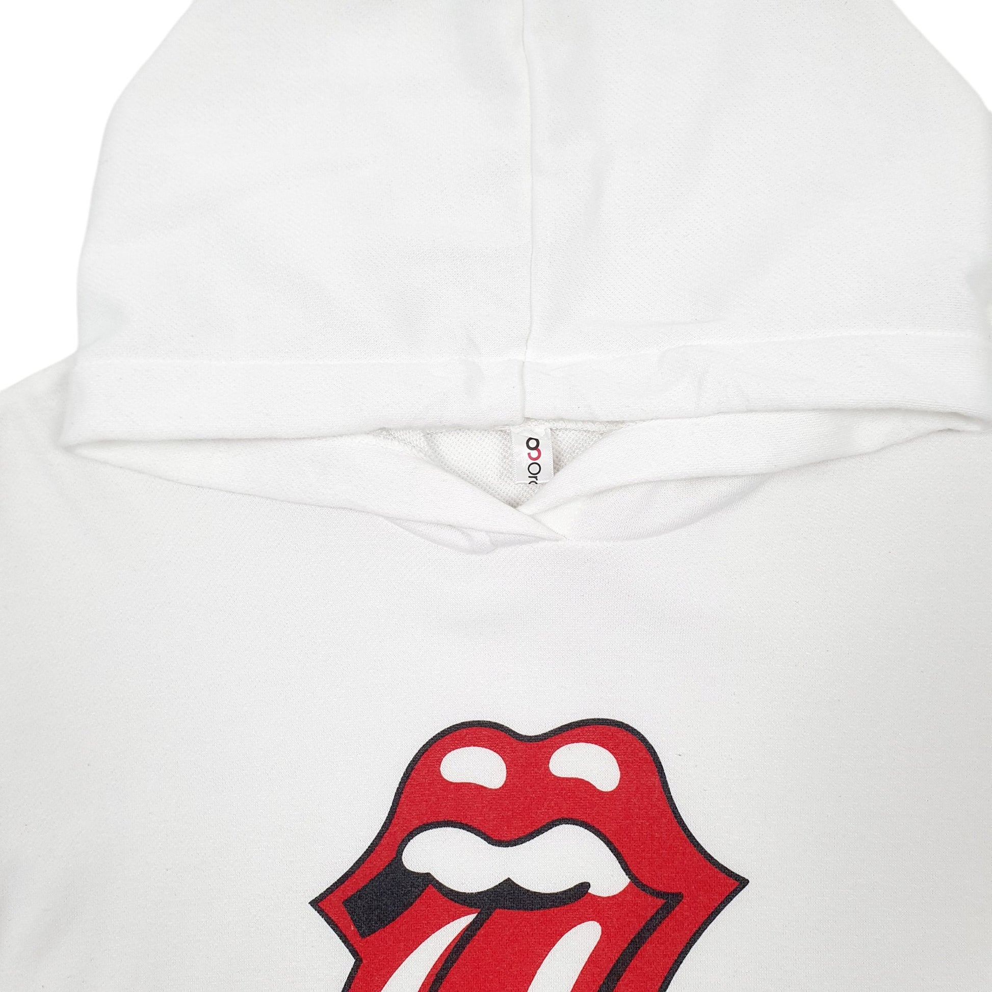 Womens White Rolling Stones Lightweight Hoodie Jumper