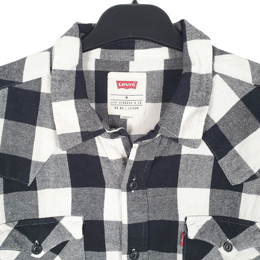 Mens White Levis Flannel Long Sleeve Shirt