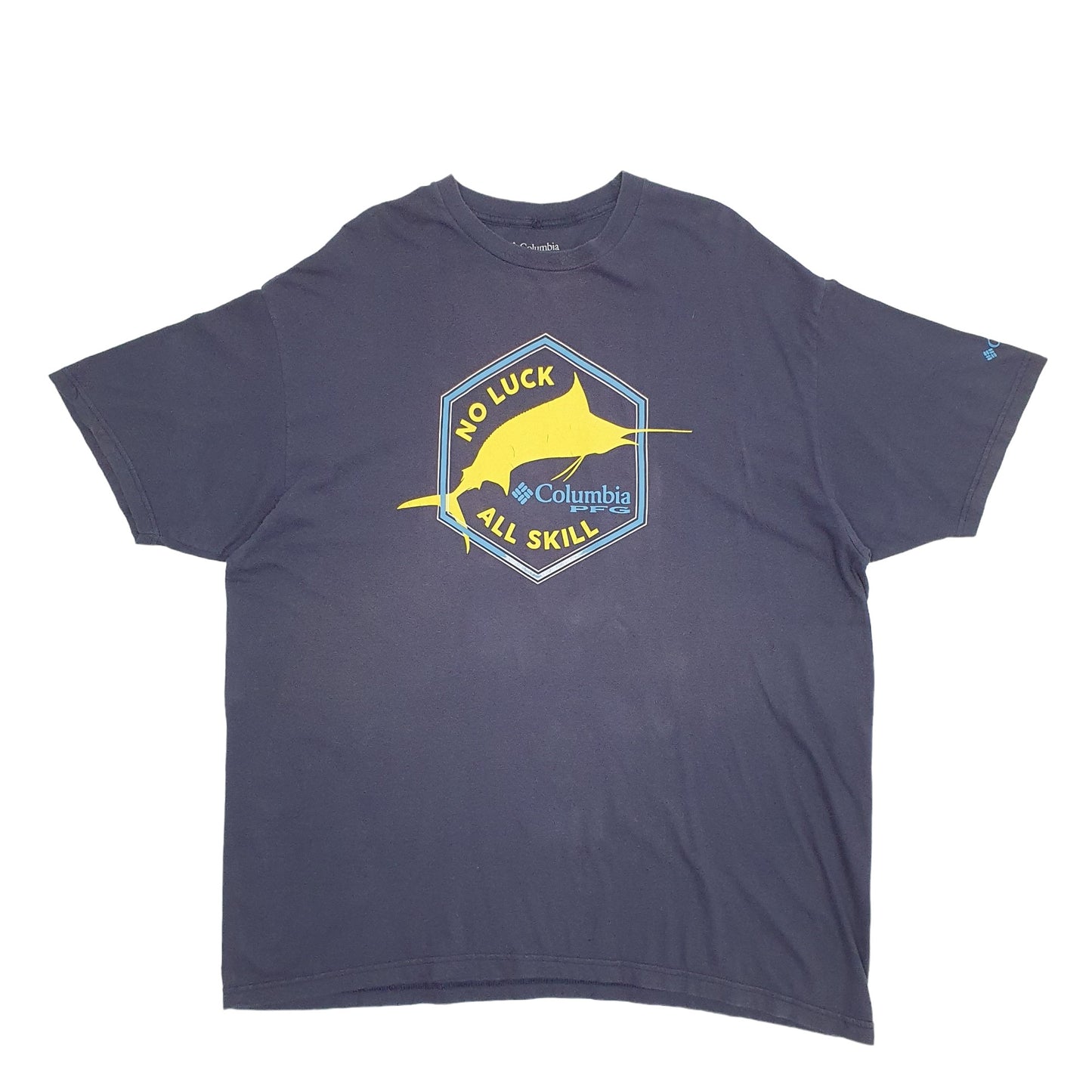 Mens Navy Columbia Sportswear PFG Fishing Short Sleeve T Shirt