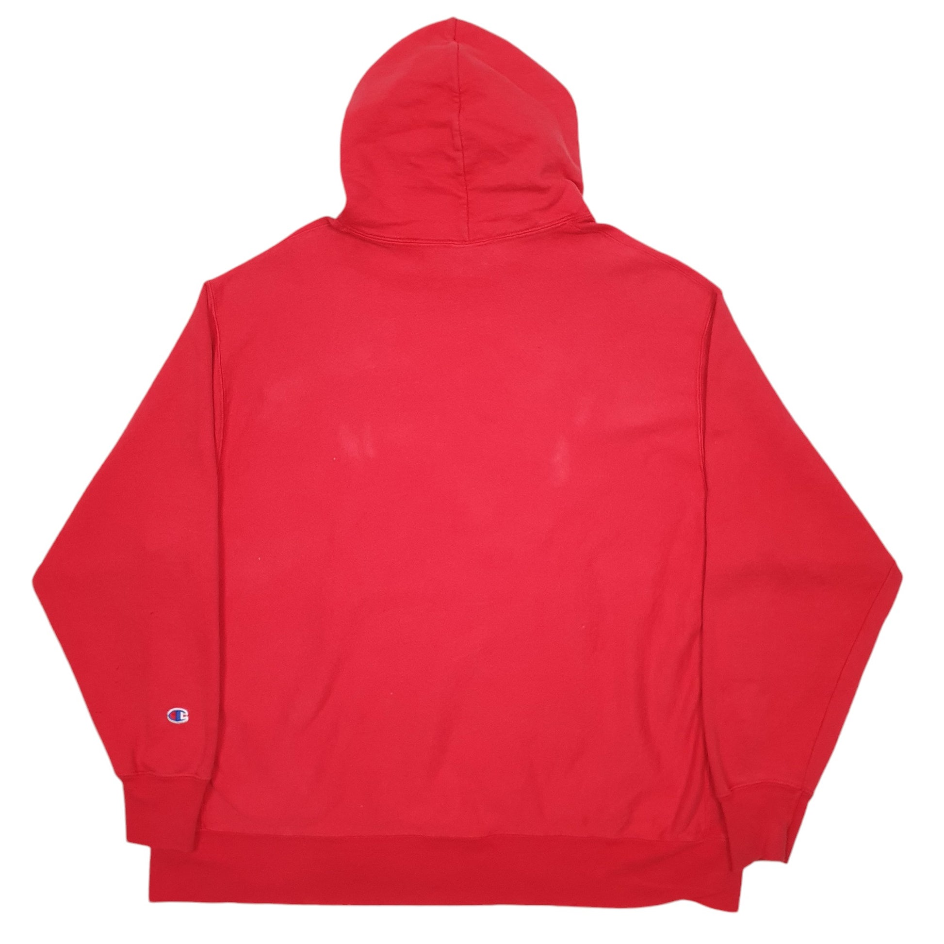 Mens Red Champion Reverse Weave Hoodie Jumper