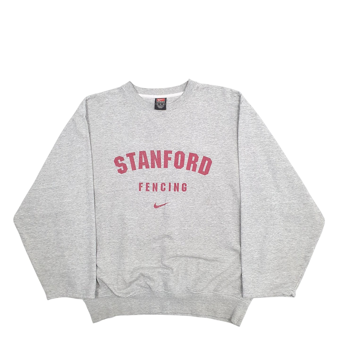 Mens Grey Nike Stanford Spellout 2000's Crewneck Jumper
