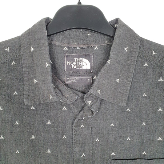 Mens Grey The North Face Teepee Tent Camping Short Sleeve Shirt