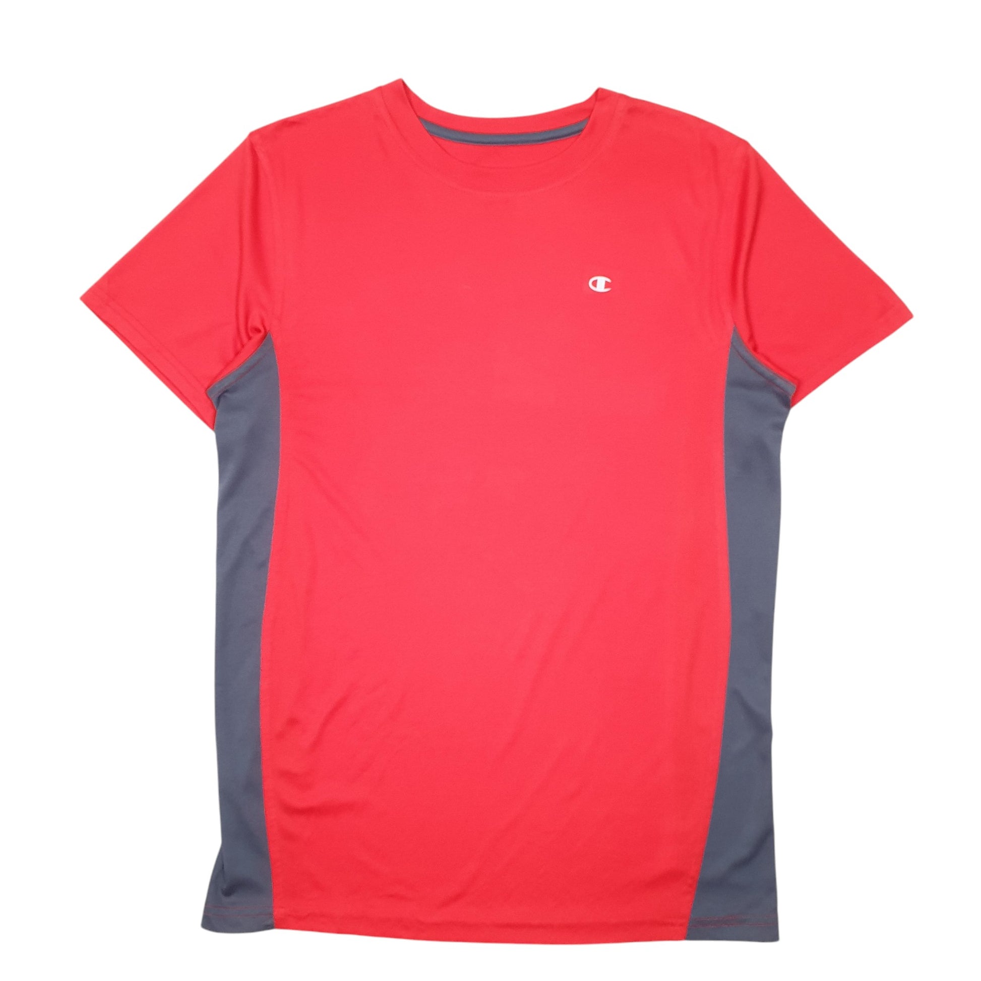 Mens Red Champion Slim Fit Active Workout Short Sleeve T Shirt