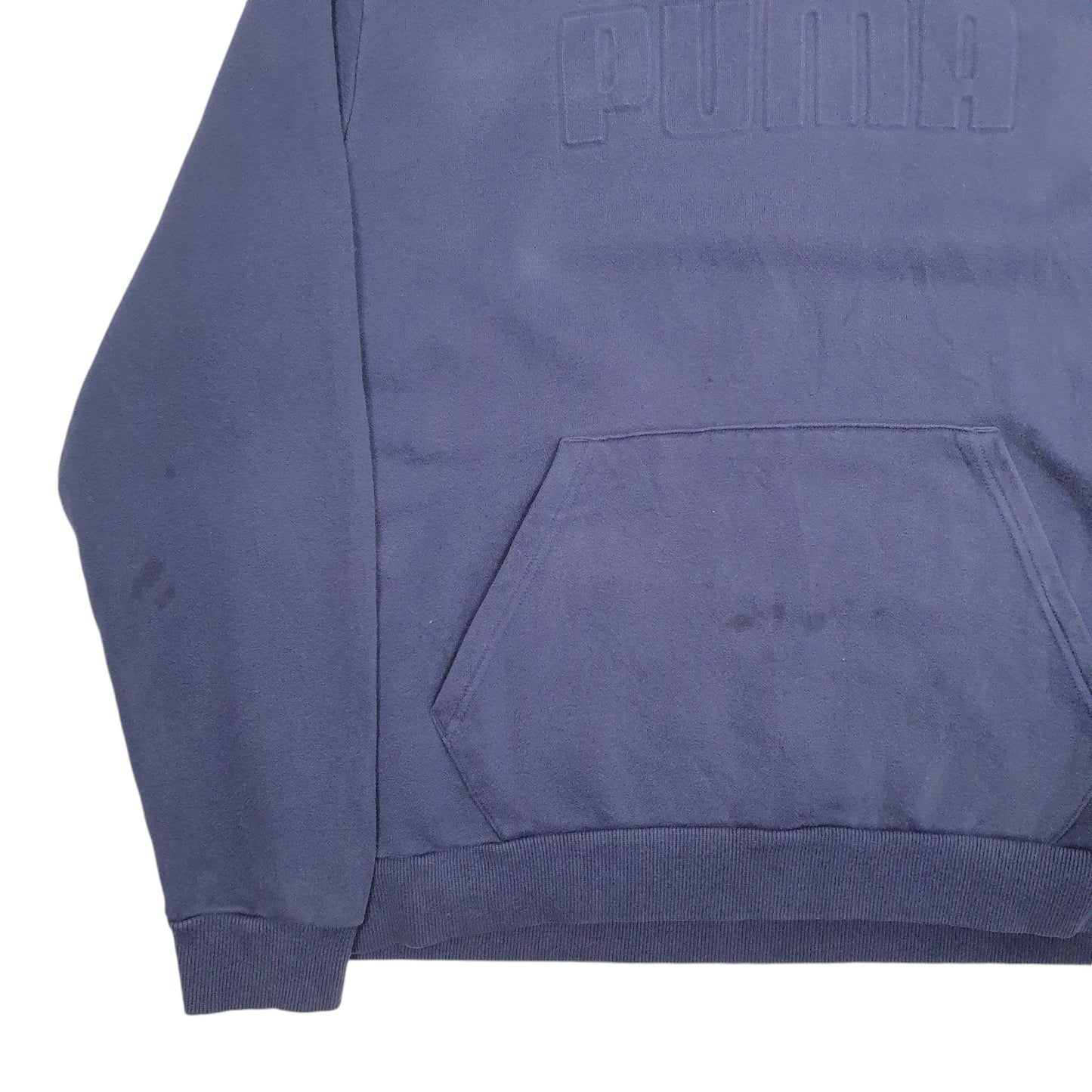 Mens Navy Puma Spellout Hoodie Jumper