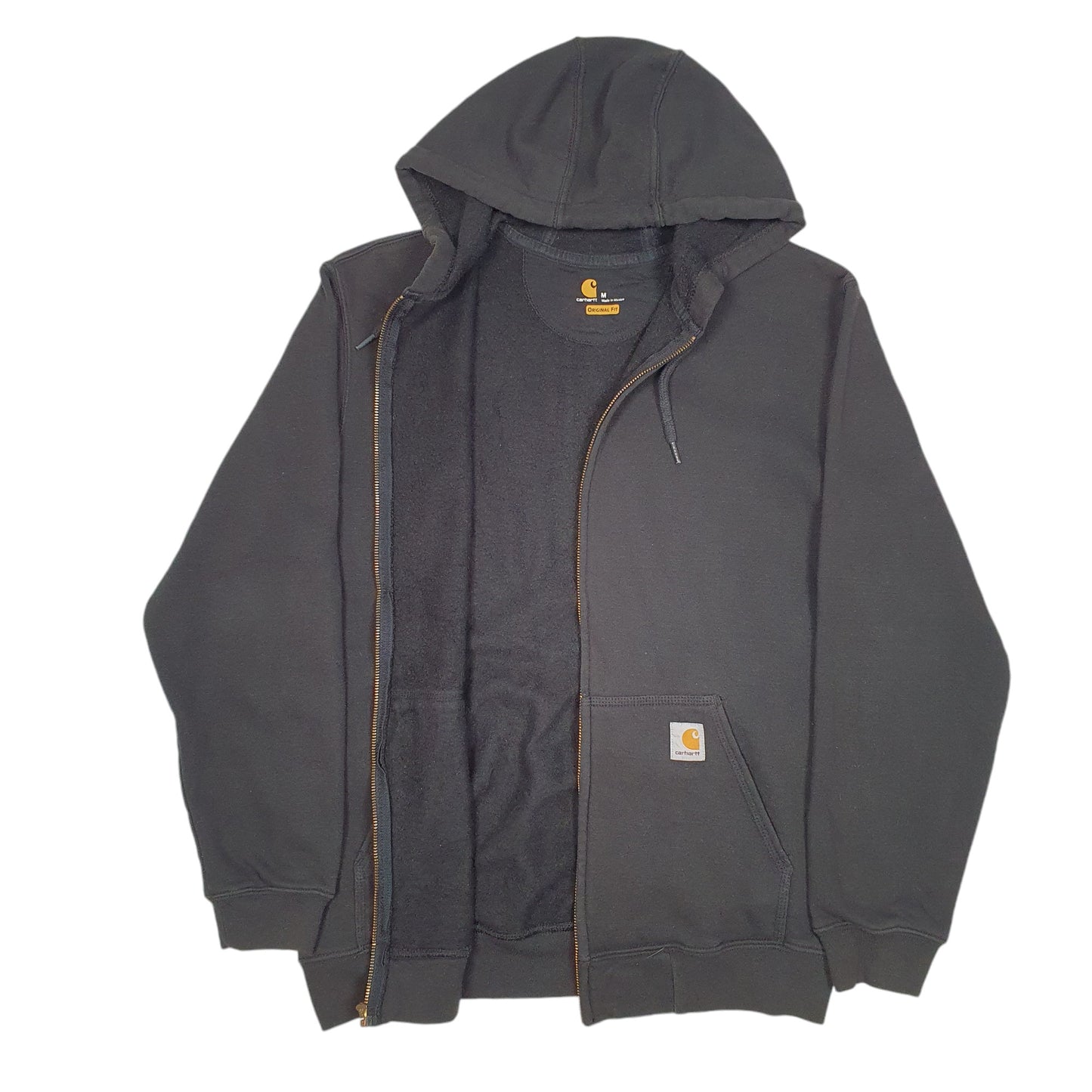 Mens Black Carhartt Workwear Hoodie Full Zip Jumper