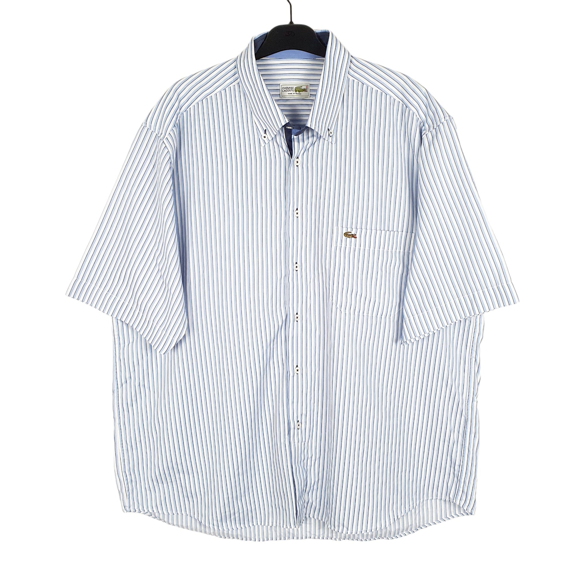 Mens Blue Lacoste  Short Sleeve Shirt