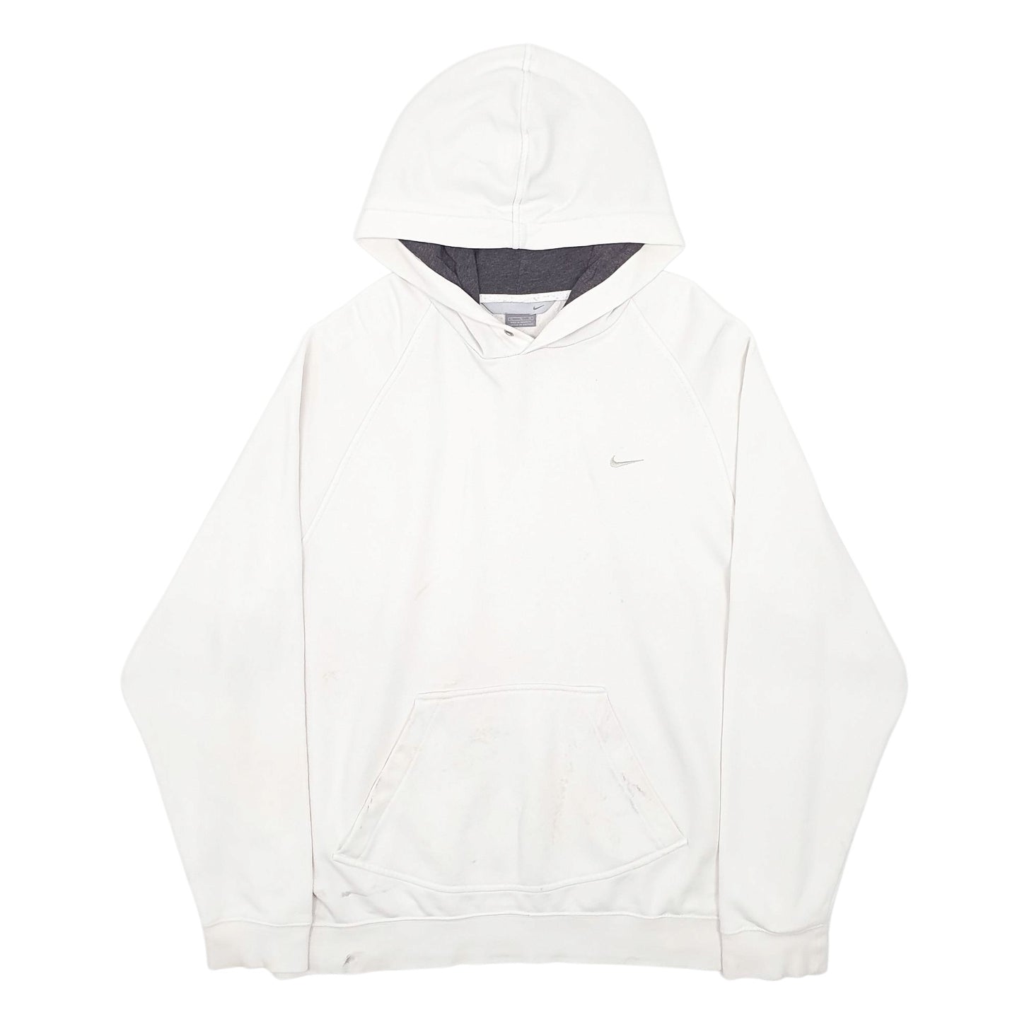Mens White Nike Vintage 00s Hoodie Jumper