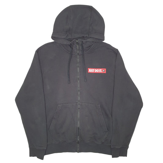 Mens Black Nike Hoodie Just Do It Full Zip Jumper