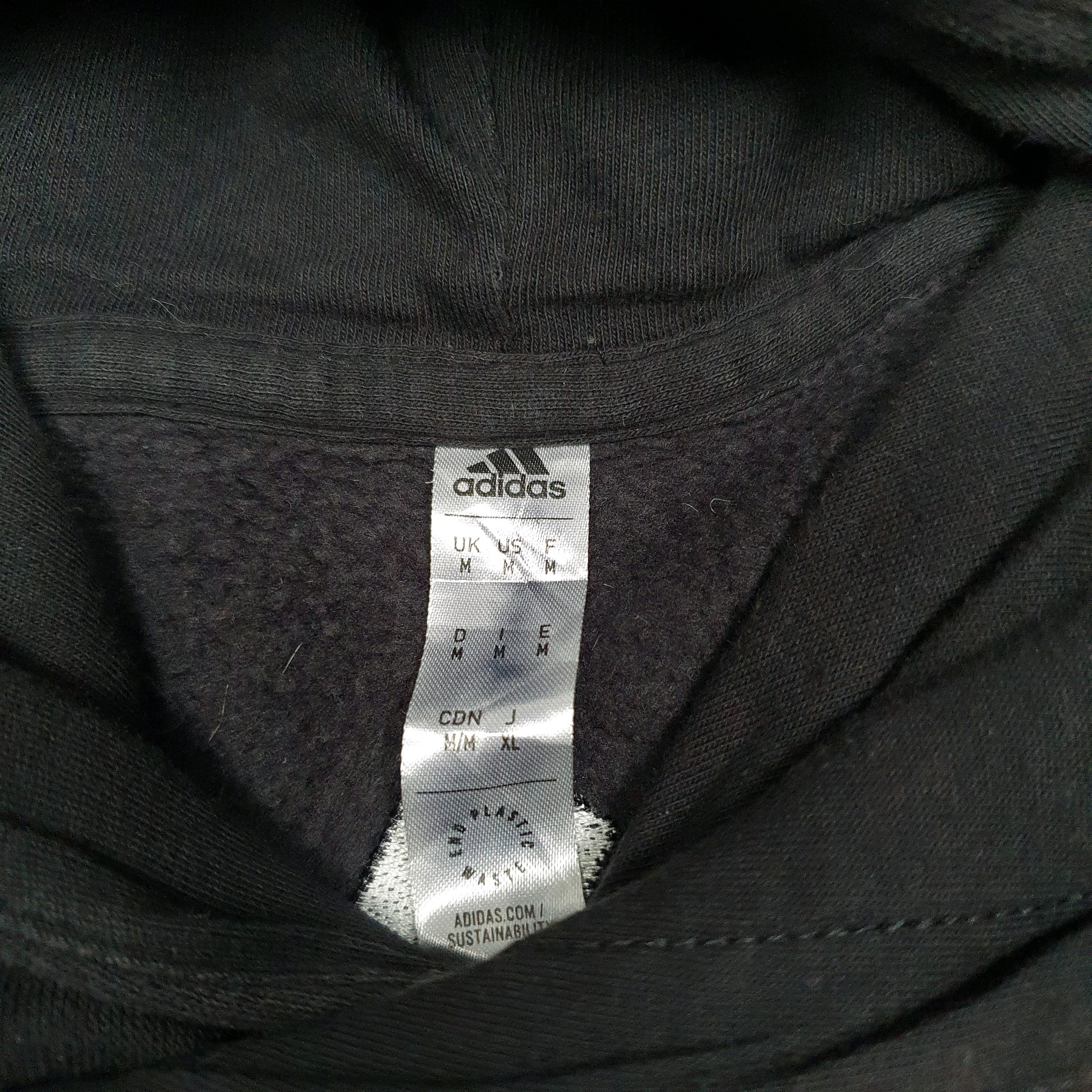 Mens Black Adidas Spellout Hoodie Jumper