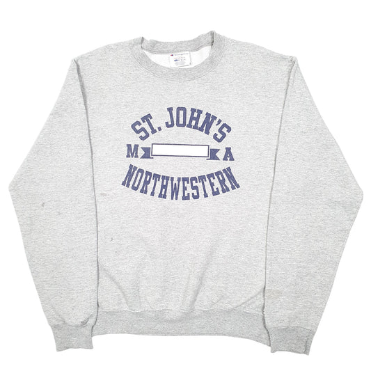 Mens Grey Champion St John's Northwestern College USA Spellout Crewneck Jumper
