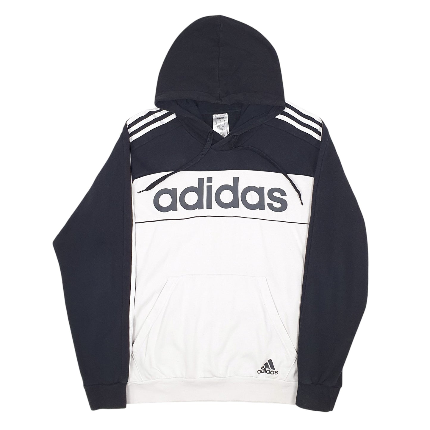 Mens White Adidas Spellout Hoodie Jumper