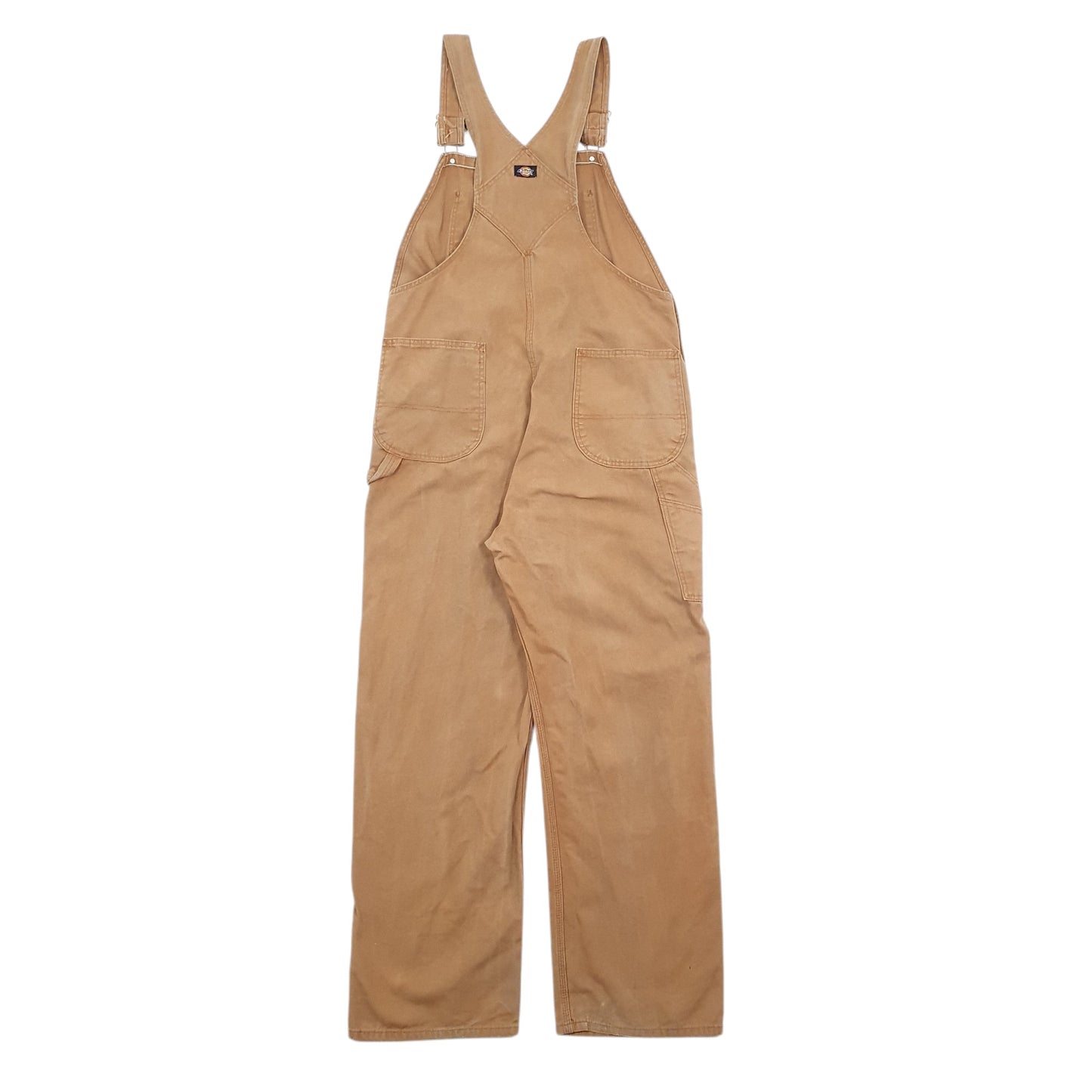 Mens Beige Dickies Denim Overalls Bib Dungaree Trousers