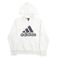 Womens White Adidas Spellout Hoodie Jumper