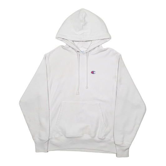 Mens White Champion Reverse Weave Hoodie Jumper