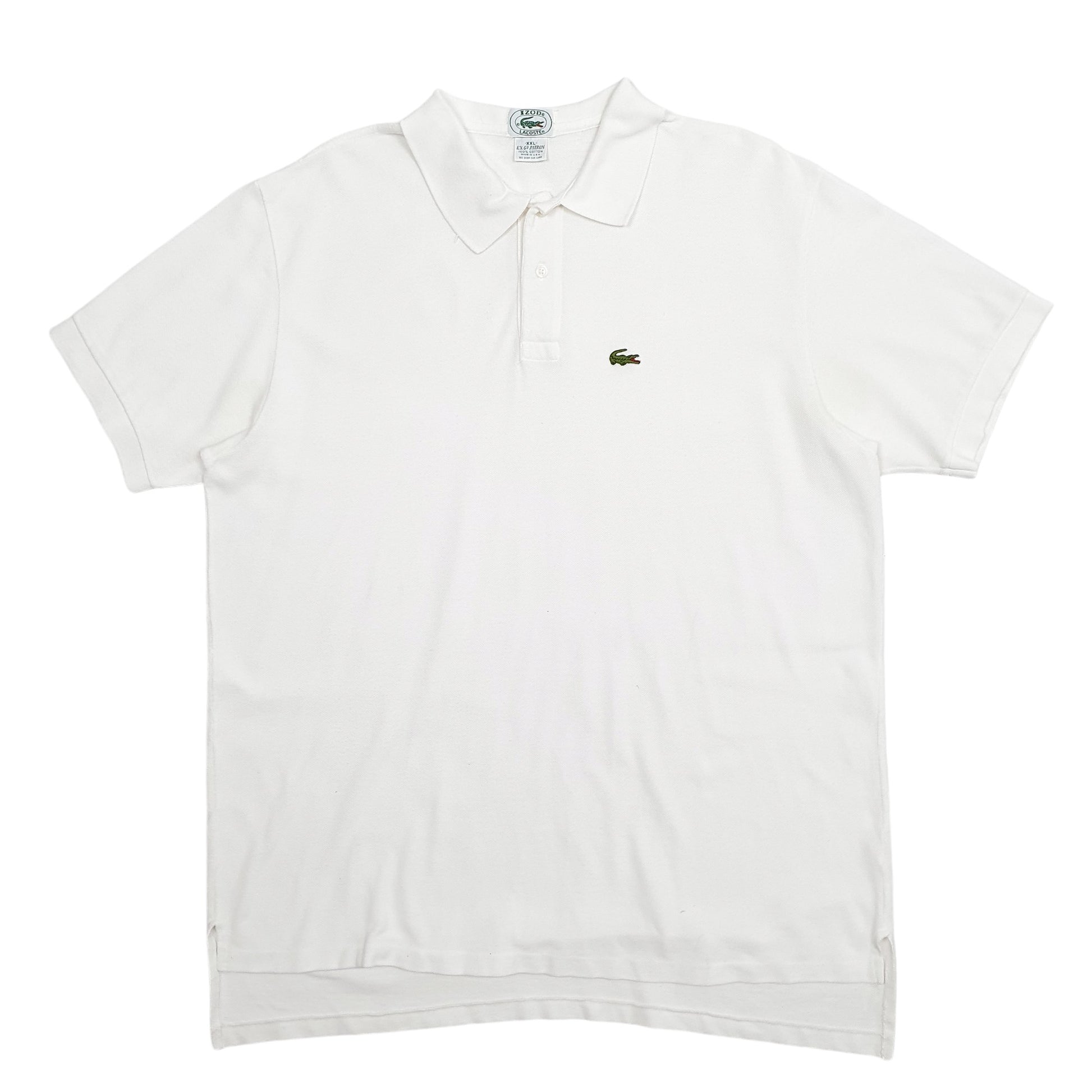 Mens White Lacoste Izod Vintage 90's Made In USA Short Sleeve Polo Shirt
