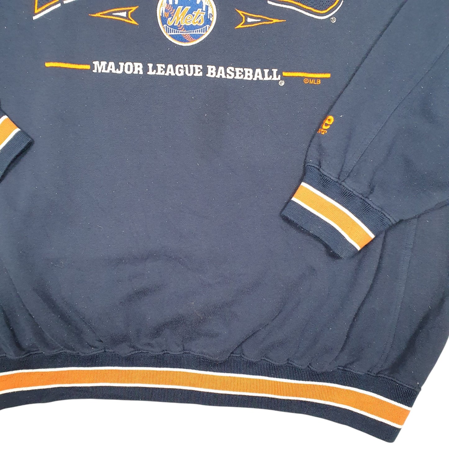 Mens Navy Lee Vintage New York Mets MLB Spellout Baseball Crewneck Jumper